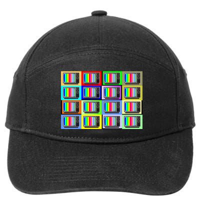 TV Screen No Signal Bars - Vintage Classic 7-Panel Snapback Hat