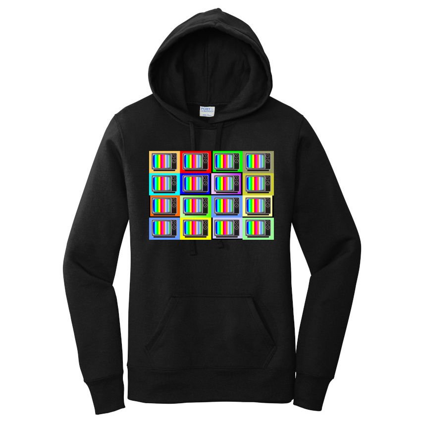TV Screen No Signal Bars - Vintage Classic Women's Pullover Hoodie