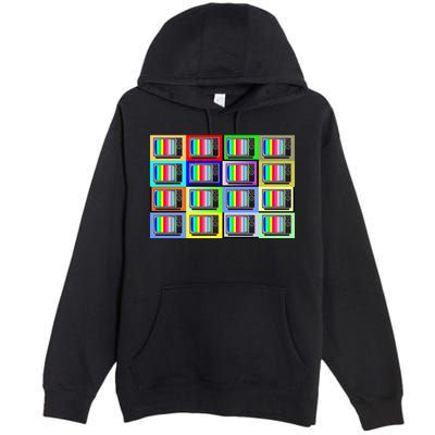 TV Screen No Signal Bars - Vintage Classic Premium Pullover Hoodie