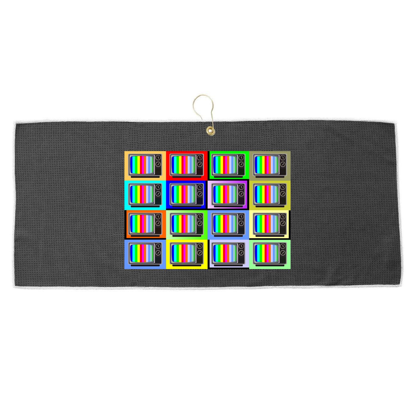 TV Screen No Signal Bars - Vintage Classic Large Microfiber Waffle Golf Towel