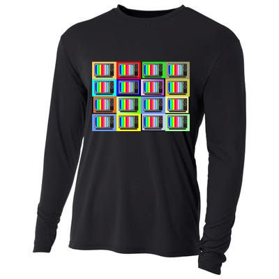 TV Screen No Signal Bars - Vintage Classic Cooling Performance Long Sleeve Crew