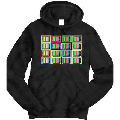 TV Screen No Signal Bars - Vintage Classic Tie Dye Hoodie
