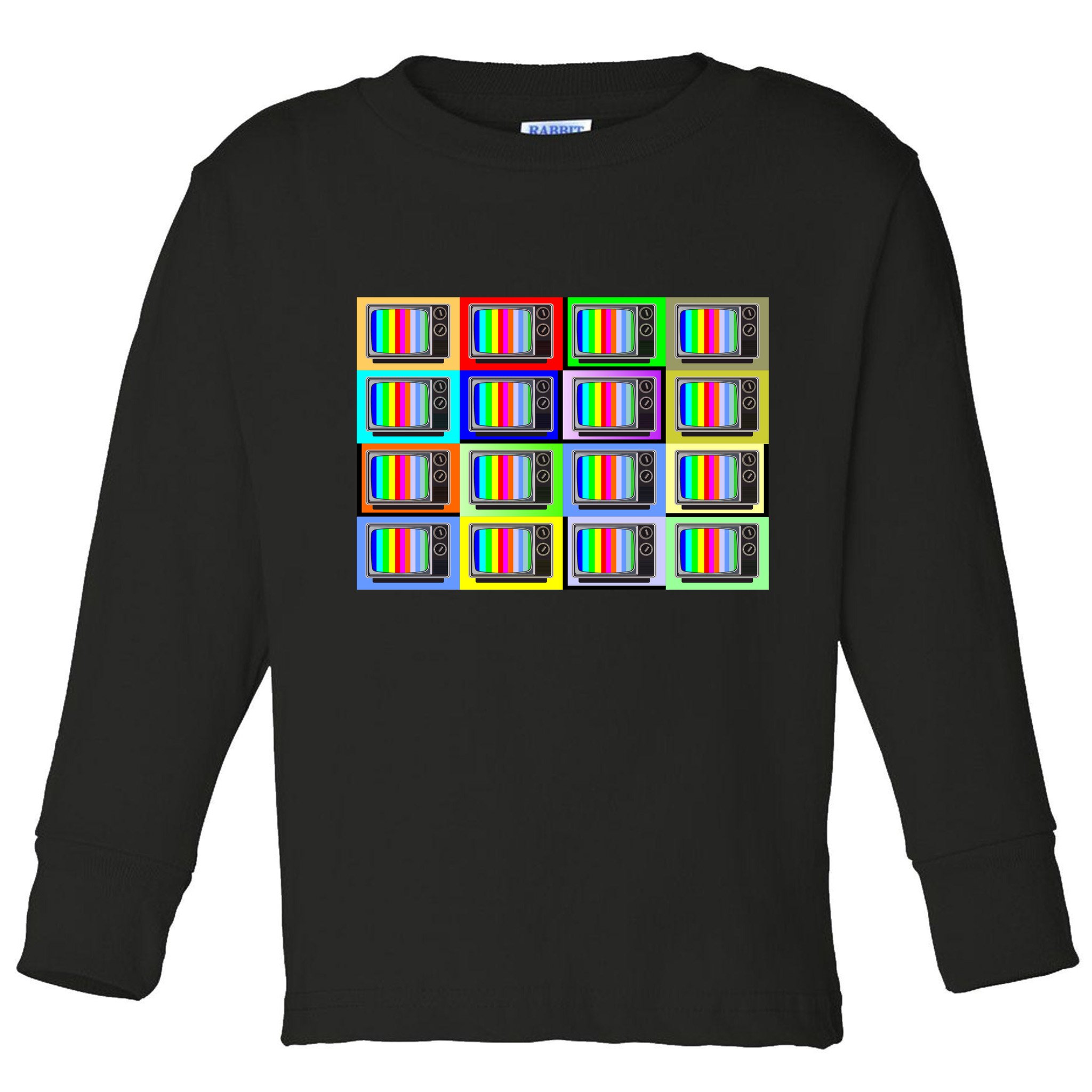 TV Screen No Signal Bars - Vintage Classic Toddler Long Sleeve Shirt