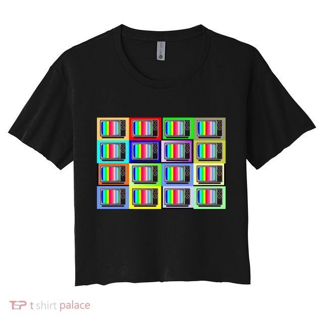 TV Screen No Signal Bars - Vintage Classic Crop Top