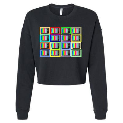 TV Screen No Signal Bars - Vintage Classic Cropped Pullover Crew