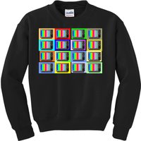 TV Screen No Signal Bars - Vintage Classic Kids Sweatshirt