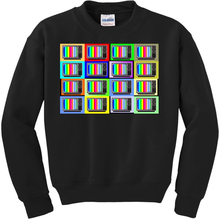 TV Screen No Signal Bars - Vintage Classic Kids Sweatshirt