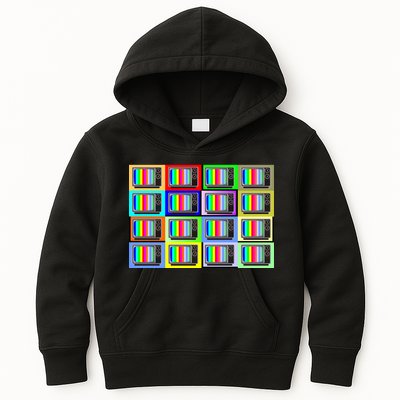 TV Screen No Signal Bars - Vintage Classic Kids Hoodie