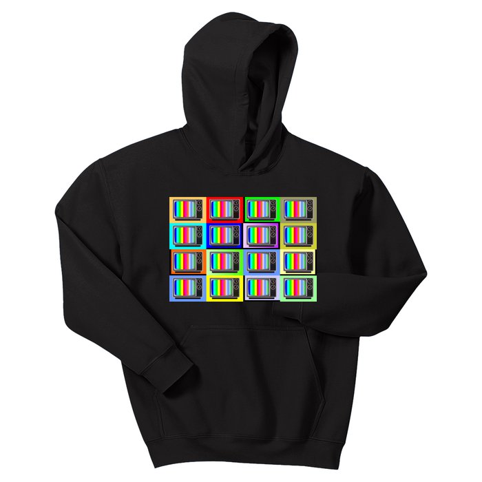 TV Screen No Signal Bars - Vintage Classic Kids Hoodie