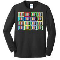 TV Screen No Signal Bars - Vintage Classic Kids Long Sleeve Shirt