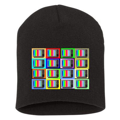 TV Screen No Signal Bars - Vintage Classic Short Acrylic Beanie