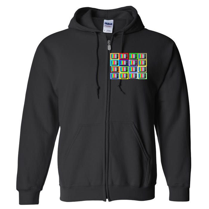 TV Screen No Signal Bars - Vintage Classic Full Zip Hoodie