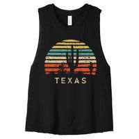 Texas Vintage 1980s Style Desert Women's Racerback Cropped Tank