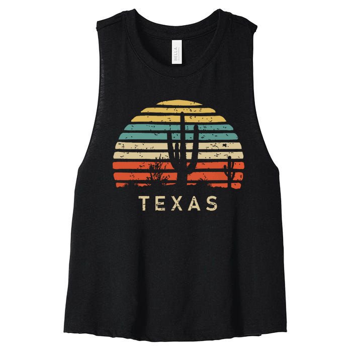 Texas Vintage 1980s Style Desert Women's Racerback Cropped Tank