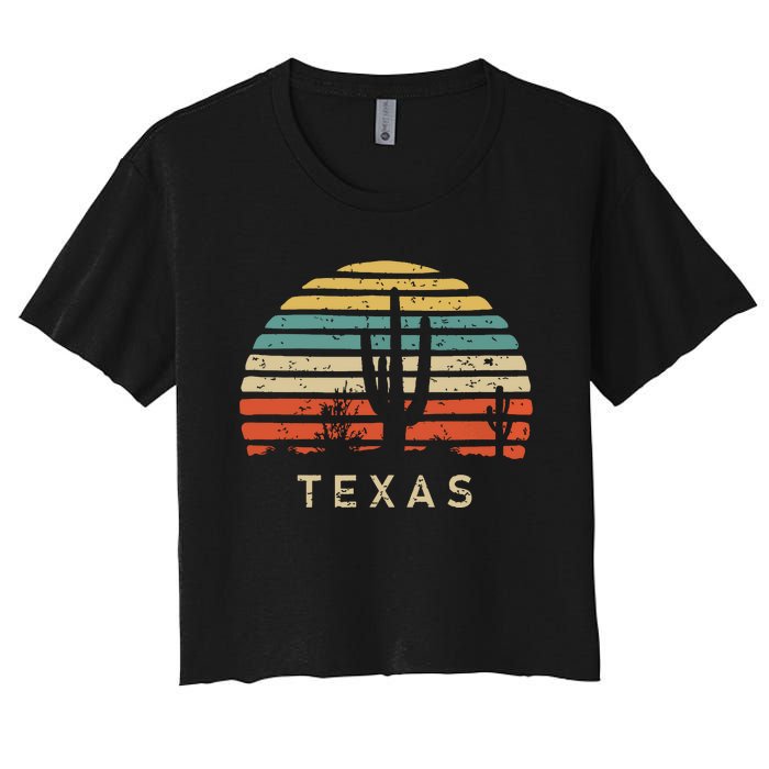 Texas Vintage 1980s Style Desert Women's Crop Top Tee