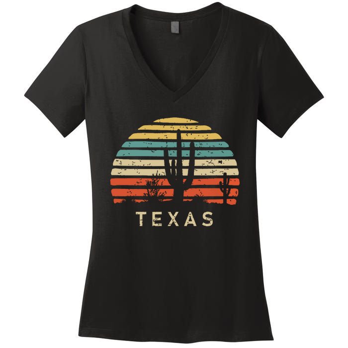 Texas Vintage 1980s Style Desert Women's V-Neck T-Shirt