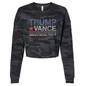 Trump Vance 2024 Stripe Trump Jd Vance Cropped Pullover Crew