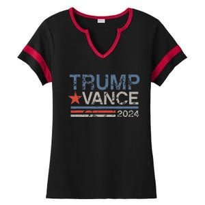 Trump Vance 2024 Stripe Trump Jd Vance Ladies Halftime Notch Neck Tee