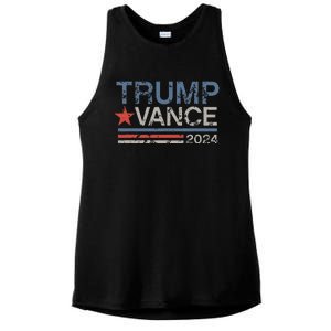 Trump Vance 2024 Stripe Trump Jd Vance Ladies PosiCharge Tri-Blend Wicking Tank