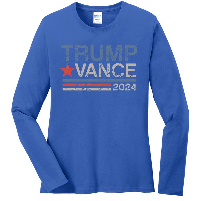 Trump Vance 2024 Stripe Trump Jd Vance Ladies Long Sleeve Shirt