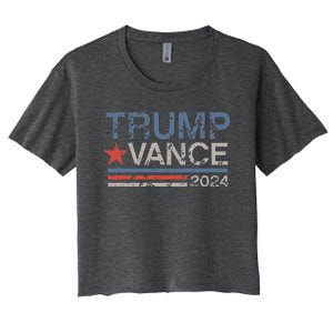 Trump Vance 2024 Stripe Trump Jd Vance Women's Crop Top Tee