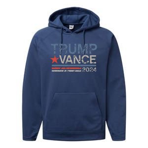 Trump Vance 2024 Stripe Trump Jd Vance Performance Fleece Hoodie