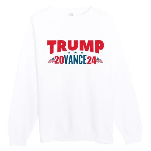 Trump Vance 2024 Donald Trump J.D. Vance For President Premium Crewneck Sweatshirt