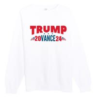 Trump Vance 2024 Donald Trump J.D. Vance For President Premium Crewneck Sweatshirt