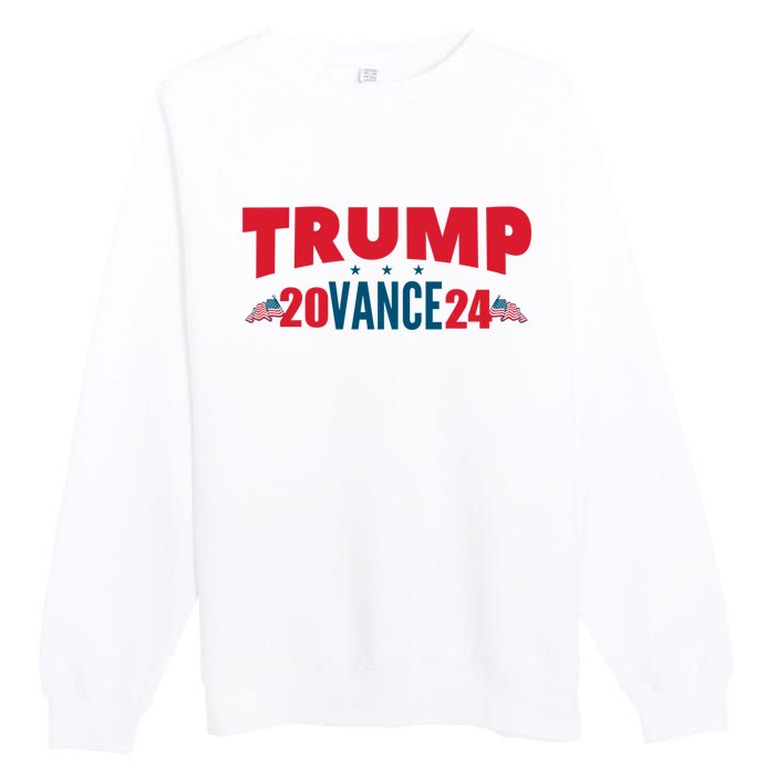 Trump Vance 2024 Donald Trump J.D. Vance For President Premium Crewneck Sweatshirt