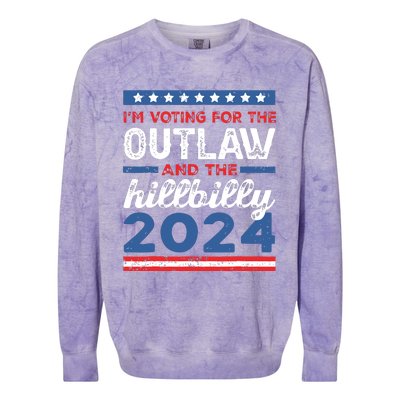 Trump Vance 2024 Donald Trump Jd Vance Outlaw Hillbilly Colorblast Crewneck Sweatshirt