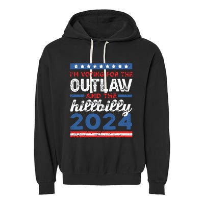 Trump Vance 2024 Donald Trump Jd Vance Outlaw Hillbilly Garment-Dyed Fleece Hoodie