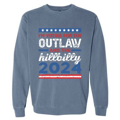 Trump Vance 2024 Donald Trump Jd Vance Outlaw Hillbilly Garment-Dyed Sweatshirt