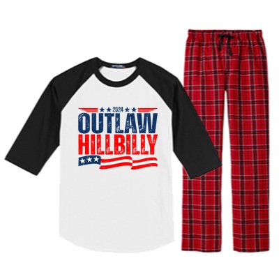 Trump Vance 2024 Vintage Elections Outlaw Hillbilly Us Flag Raglan Sleeve Pajama Set