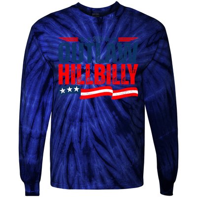 Trump Vance 2024 Vintage Elections Outlaw Hillbilly Us Flag Tie-Dye Long Sleeve Shirt