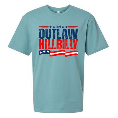 Trump Vance 2024 Vintage Elections Outlaw Hillbilly Us Flag Sueded Cloud Jersey T-Shirt