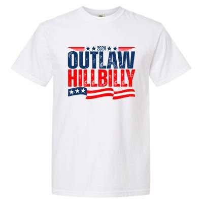 Trump Vance 2024 Vintage Elections Outlaw Hillbilly Us Flag Garment-Dyed Heavyweight T-Shirt