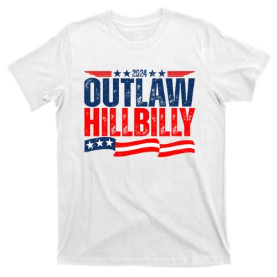 Trump Vance 2024 Vintage Elections Outlaw Hillbilly Us Flag T-Shirt