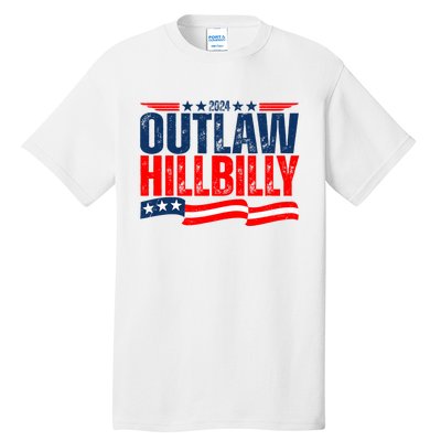 Trump Vance 2024 Vintage Elections Outlaw Hillbilly Us Flag Tall T-Shirt