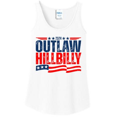 Trump Vance 2024 Vintage Elections Outlaw Hillbilly Us Flag Ladies Essential Tank