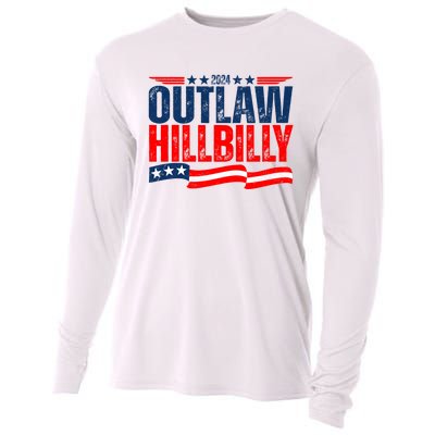 Trump Vance 2024 Vintage Elections Outlaw Hillbilly Us Flag Cooling Performance Long Sleeve Crew