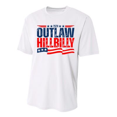 Trump Vance 2024 Vintage Elections Outlaw Hillbilly Us Flag Performance Sprint T-Shirt