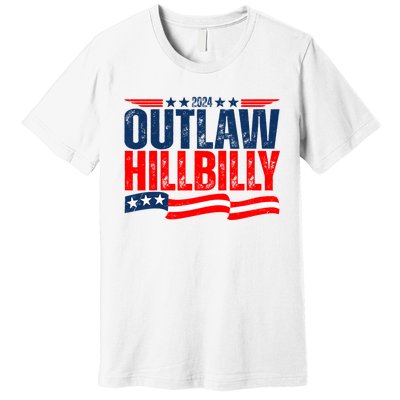 Trump Vance 2024 Vintage Elections Outlaw Hillbilly Us Flag Premium T-Shirt