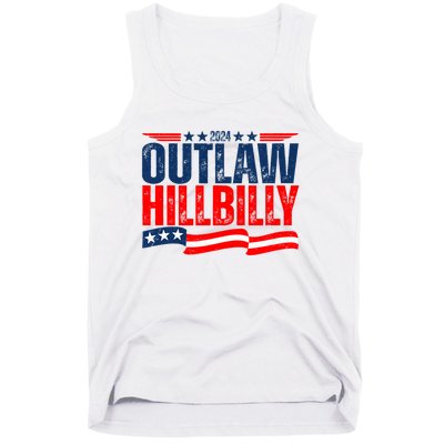 Trump Vance 2024 Vintage Elections Outlaw Hillbilly Us Flag Tank Top