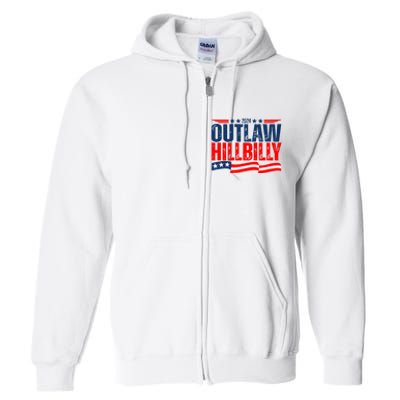 Trump Vance 2024 Vintage Elections Outlaw Hillbilly Us Flag Full Zip Hoodie