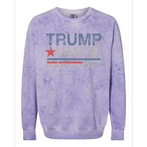 Trump Vance 2024 Retro Featuring Trump And Jd Vance Colorblast Crewneck Sweatshirt