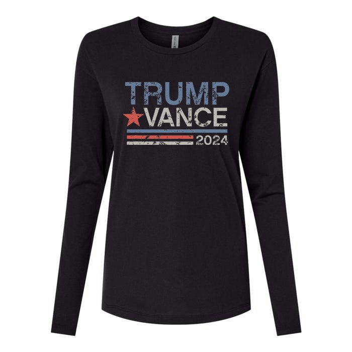 Trump Vance 2024 Retro Featuring Trump And Jd Vance Womens Cotton Relaxed Long Sleeve T-Shirt