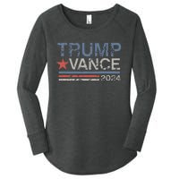 Trump Vance 2024 Retro Featuring Trump And Jd Vance Women's Perfect Tri Tunic Long Sleeve Shirt