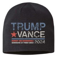 Trump Vance 2024 Retro Featuring Trump And Jd Vance Sustainable Beanie