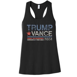 Trump Vance 2024 Retro Featuring Trump And Jd Vance Women's Racerback Tank