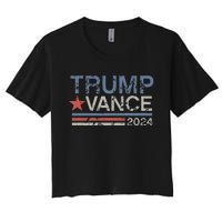 Trump Vance 2024 Retro Featuring Trump And Jd Vance Women's Crop Top Tee